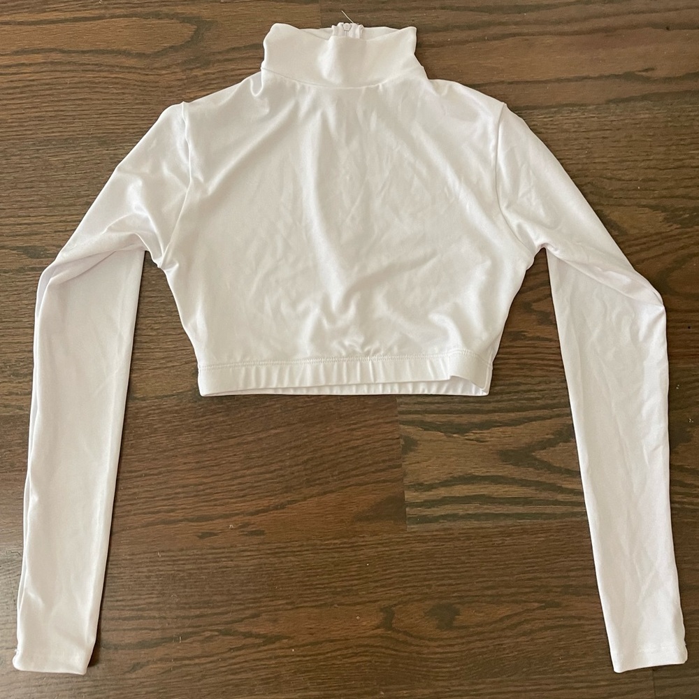 Varsity Spirit White Turtleneck Cheer Midriff Small